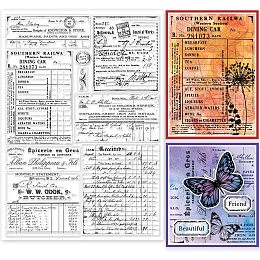 GLOBLELAND Retro Handwritten Ledger Clear Stamps for DIY Scrapbooking Vintage Words Background Silicone Clear Stamp Seals 21x30cm Transparent Stamps for Cards Making Journal Home Decoration