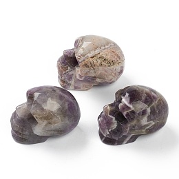 Honeyhandy Halloween Natural Amethyst Home Decorations, Skull, 38~38.5x32~32.5x49~50mm