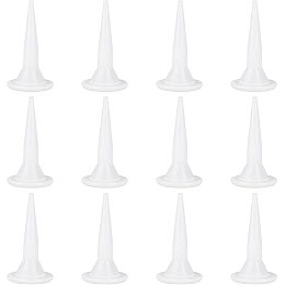 FINGERINSPIRE 12 pcs Caulking Nozzle Cones White Silicone Nozzles for Caulking Gun Reusable Caulk Nozzle Applicator Durable Cone Nozzle Caulking Tool for Glass Cement Beautifying, Fastener（Hole: 3mm）