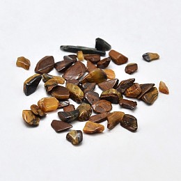 Honeyhandy Natural Tiger Eye Chip Beads, No Hole, 3~5x2~4mm, about 8500pcs/500g