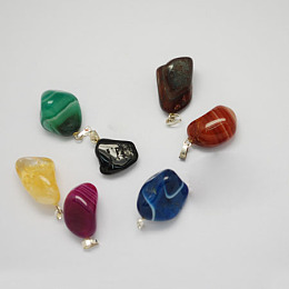 Honeyhandy Mixed Gemstone Pendants, with Brass Clasps, about 16~31mm long, 13~18mm wide, 6~15mm thick, hole: 5x2mm