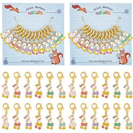 NBEADS 24 Pcs Duck Stitch Markers, Enamel Alloy Crochet Stitch Marker Charms Removable Lobster Claw Clasps Locking Stitch Marker for Knitting Weaving Sewing Jewelry Making