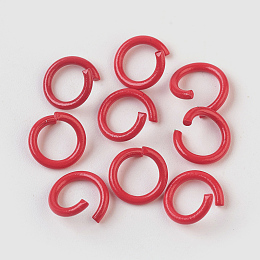 Honeyhandy Iron Jump Rings, Open Jump Rings, Red, 17 Gauge, 8~8.5x1.2mm, Inner Diameter: 5~6mm