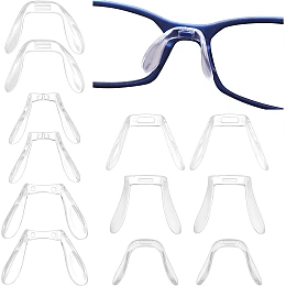 GORGECRAFT 6 Styles 24PCS U Shaped Eyeglasses Nose Pads Bridge Plastic Anti Slip Soft Eye Glasses Nose Support Plug-in Air Chamber Retainers Strap Pieces Set for Eyeglasses Sunglasses Accessories