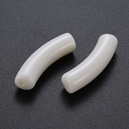 Honeyhandy Opaque Acrylic Beads, Curved Tube, Old Lace, 32x9.5x8mm, Hole: 1.8mm, about 330pcs/500g