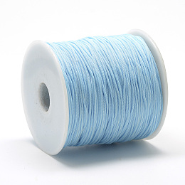 Honeyhandy Polyester Cords, Light Sky Blue, 0.8mm, about 131.23~142.16 yards(120~130m)/roll