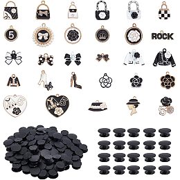 Arricraft About 129 Pcs Women Assorted Enamel Charms, Makeup Enamel Clog Shoe Charms with Button Accessories, Shoe Charms Fits for Clog Sandals, 29 Styles