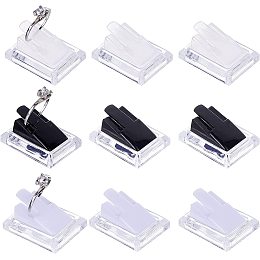 FINGERINSPIRE 12Pcs Acrylic Ring Display Stand Ring Display Holder Clear/Black/White Rectangle Ring Storage Ring Organizeer for Store Showcase and Home Jewelry Organize