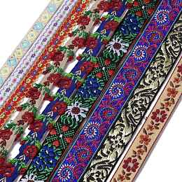 Polyester Floral Ribbon, Garment Accessories, Mixed Color, 3/8~3/4 inch(10~20mm), about 1 yard/strand