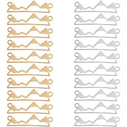 UNICRAFTALE 20Pcs 2 Color Massif Stainless Steel Links Connectors Link Charm Jewelry Connector Charms 1.2mm Double Hole Pendant Link Connector Metal Pendant for Jewelry Making