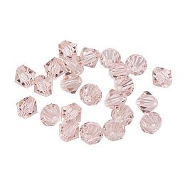 ARRICRAFT 50pcs Imitation Austrian Crystal Glass Beads Faceted Round Bicone Clear Grade AAA Beads for Jewelry Craft Making 6mm Hole: 1mm Flamingo Color