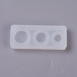 Honeyhandy Silicone Molds, Resin Casting Molds, For UV Resin, Epoxy Resin Jewelry Making, Flat Round, White, 37.5x15.5x5mm