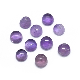 Honeyhandy Natural Amethyst Cabochons, Half Round/Dome, 4x1.5~2.5mm