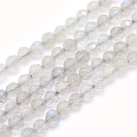 ARRICRAFT Natural Labradorite Beads Strands, Round, Faceted, 3mm, Hole: 0.5mm, about 117~130pcs/strand, 15.3 inches(39cm)