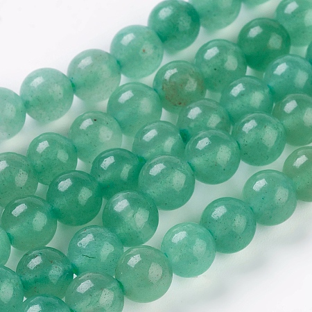 ARRICRAFT Natural Green Aventurine Beads Strands, Round, Light Green, 6mm, Hole: 1mm, about 32pcs/strand, 7.8 inches