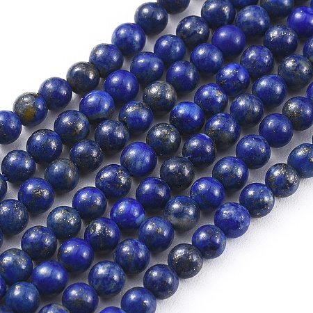 Arricraft Natural Lapis Lazuli Beads Strands, Round, 3mm, Hole: 0.6mm, about 116pcs/strand, 15.4 inches(39.3cm)
