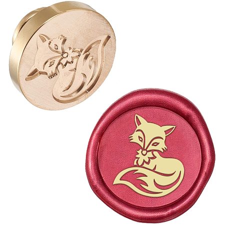 PandaHall Elite Fox Sealing Stamp Head, Vintage Retro Animal Wax Seal Stamp Sealing Wax Stamps Brass Head for Letter Envelope Party Invitation Wine Packages Birthday Embellishment Gift Decoration
