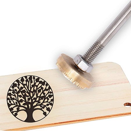 OLYCRAFT Wood Branding Iron BBQ Heat Stamp with Brass Head and Wood Handle for Wood, Leather and Most Plastics - Tree of Life #2