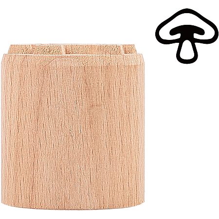 OLYCRAFT Wood Stamp Mushroom Shape Wood Wax Seal Stamp Cute Column Wooden Stamps Portable Natural Wood Stamps for Clay Valentine's Day Birthday Gift (1.4 Inch in Diameter)