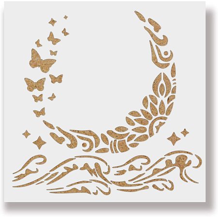 BENECREAT 12x12 Inches Butterfly Template Stencil Moon Star Stencils for Art Scrabooking Cardmaking and Christmas DIY Wall Floor Decoration