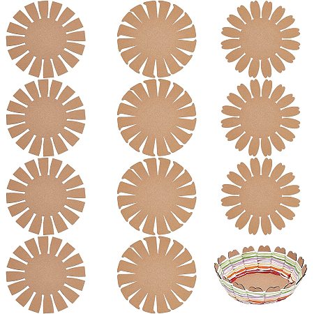 PandaHall Elite 12pcs 19 Inch Round Paper Basket Weaving Knitting Crafts Decoration Basket Making Forms for Handicraft Arts and Crafts Projects Christmas Easter Basket Activities, Peru