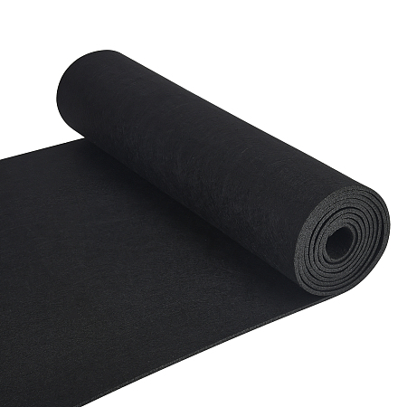 BENECREAT 2mx40cm Felt Fabric Roll, Black Craft Felt Fabric Sheets Nonwoven Felt Roll for Sewing Crafting Deocoration(3mm/0.12 inch Thick)
