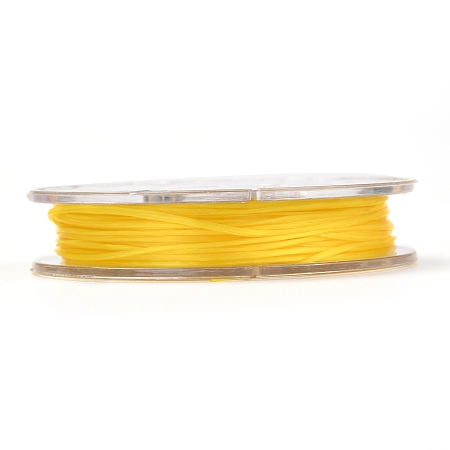 Honeyhandy Strong Stretchy Beading Elastic Thread, Flat Elastic Crystal String, Gold, 0.8mm, about 10.93 yards(10m)/roll