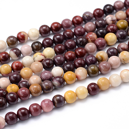 Honeyhandy Round Natural Mookaite Beads Strands, 8mm, Hole: 1mm, about 46pcs/strand, 15.7 inch