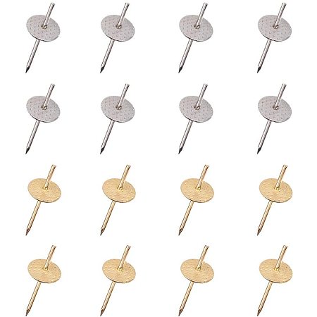 NBEADS 100 Pcs 2 Colors One Step Nail Hangers, Iron Nail Hanger Photo Picture Frame Hanging Hooks on Wooden Drywall for Clock Mirror Jewellery Hanging