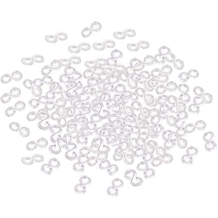 PandaHall Elite 1500 Pieces S Clips Plastic Band S Clips Connector Refills for DIY Loom Bracelet Refill Kit (Clear)