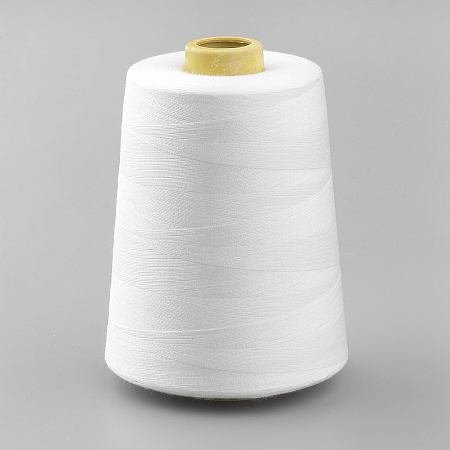 Honeyhandy Polyester Sewing Thread Cords, For Cloth or DIY Craft, White, 0.1mm, about 7000yards/roll