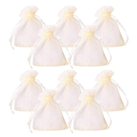 ARRICRAFT 100 Pcs Light Yellow Drawstring Organza Gift Bags Wedding Party Candy Favor Bags Jewelry Pouches Wrap 2.8x3.5 Inches