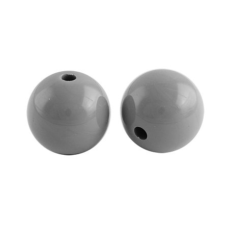 NBEADS 310pcs/500g Chunky Bubblegum Round DarkGray Acrylic Beads