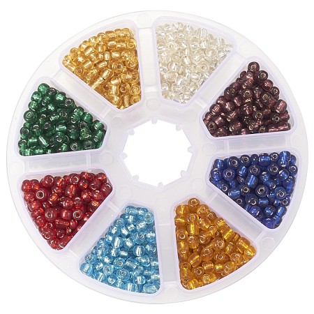 PandaHall Elite Multicolor 6/0 Glass Seed Beads Diameter 4mm Loose Beads for Jewelry Making, about 1600pcs/box