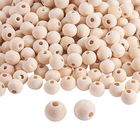 PandaHall Elite About 500pcs 10mm Natural Round Wooden Beads Assorted Round Wood Ball Loose Spacer Beads for DIY Jewelry Craft Making Home Decorations Party Decorations