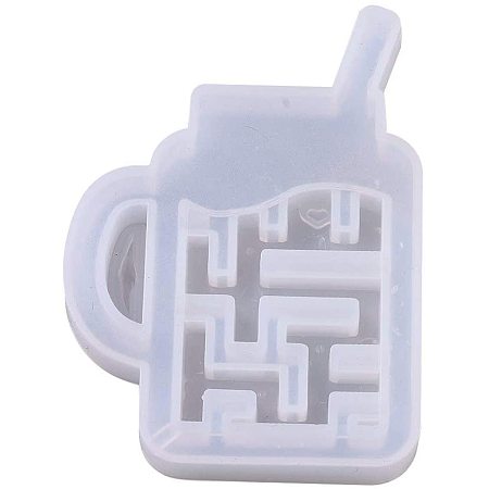 PandaHall Elite 1 pc Cup with Labyrinth Shape Resin Epoxy Mould Resin Casting Mould for DIY Jewelry Craft Making, Clear