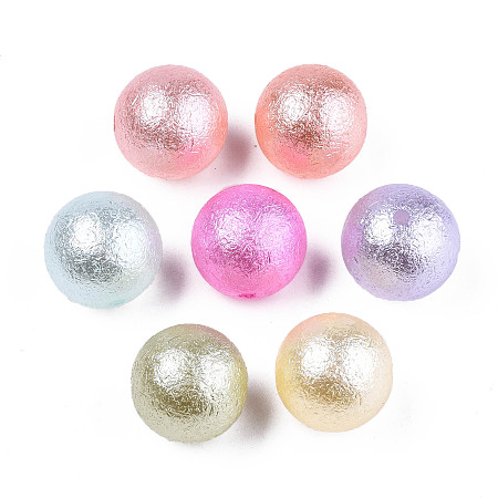 Honeyhandy Imitation Pearl Acrylic Beads, Round, Mixed Color, 16mm, Hole: 1.8mm