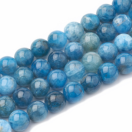 ARRICRAFT Natural Apatite Beads Strands, Dyed, Round, 6~7mm, Hole: 1mm, about 60~67pcs/strand, 15.7 inches