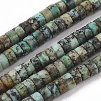 Honeyhandy Natural African Turquoise(Jasper) Beads Strands, Flat Round/Disc, 4x2mm, Hole: 0.7mm, about 154pcs/strand, 15.43 inch(39.2cm)