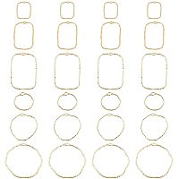 CHGCRAFT 48Pcs 3 Sizes Rectangle Ring Open Back Bezel Pendants Geometric Hollow Frame Charms for DIY UV Resin Pressed Flower Jewelry Making