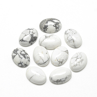 ARRICRAFT Natural Howlite Cabochons, Oval, 14x10x4~5mm