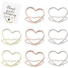 OLYCRAFT 36pcs Place Card Holder Heart Shape Table Number Holder Stands Place Card Clips Photo Picture Memo Holder for Weddings Anniversary Party Office Desk - 3 Colors