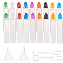 BENECREAT 18 Pack 2oz（60ml） Plastic Squeeze Dropper Bottle Thin Tip Bottle with Childproof Caps, 4 Funnel and 2 Dropper for Liquids DIY Craft Work