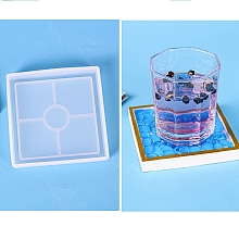 Honeyhandy DIY Square Coaster Silicone Molds, Resin Casting Molds, For UV Resin, Epoxy Resin Jewelry Making, White, 106x106x16mm, Inner Diameter: 100x100mm