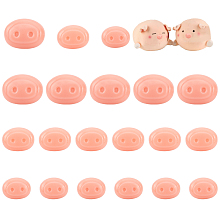 PandaHall Elite 60Pcs 3 Style Oval Plastic Craft Pig Nose, Doll Making Supplies, Light Salmon, 18.5~25.5x25~34x7~10mm, 20pcs/style