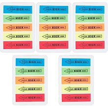 GORGECRAFT 500Pcs 5 Colors Neon Page Markers Colored Sticky Tabs Arrow Index Tab Book Flags Strips Please Sign Here Note Label Tags Repositionable Text Annotation Stickers Multifunctional Bookmarks