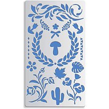 BENECREAT 4x7 Inch Metal Journal Stencils, Floral Vine, Cactus, Leaf Small Stencil Template for Wood carving, Drawings and Woodburning, Engraving and Scrapbooking Project