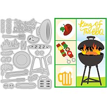 GLOBLELAND 1Sheet Metal BBQ Grilling Tools Cut Dies Summer Travel Embossing Template Mould Beer Die Cuts for Card Scrapbooking and Die Sets for Card DIY Craft