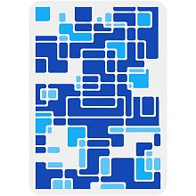 BENECREAT Geometric Stencils, 12x8" Abstract Block Painting Templates Reusable Wall Art Stencils Template for Scrapbooking, Photo Album, Floor Furniture, Wall Decor