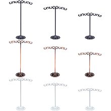 FINGERINSPIRE 9Pcs Earring T Display Stand (Black, White, Red Copper) Metal T Shape Earring Display Holders 3 Colors T Bar Jewelry Display Holder for Earrings(4", 4.5", 5" H)